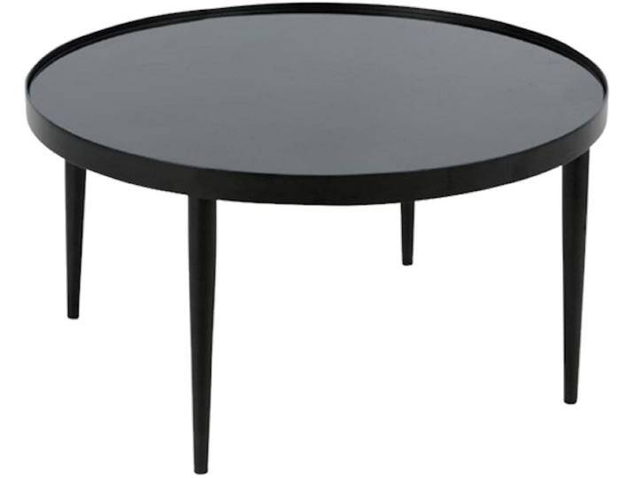 Couchtisch HELA RON , schwarz (schwarz, schwarz, schwarz), Tische, Couchtisch rund; Glasplatte Schwarz; Vierfußgestell von Hela-Tische