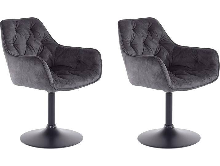 Esszimmersessel HELA BIRTE , grau (anthrazit), B:49cm H:83cm T:62cm, 100% Polyester, Sessel, Esszimmerstuhl Barhocker, Drehfunktion, als Einzelstuhl oder im 2er-Set von Hela-Tische