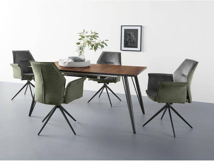 Esszimmersessel HELA SUSANNE , grün (vintage grün), B:65cm H:92cm T:64cm, 100% Polyester, Sessel, Esszimmerstuhl, Drehstuhl, 1 oder 4 Stück von Hela-Tische