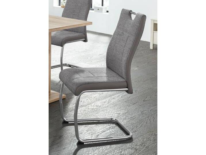 Esszimmerstuhl HELA Alina , grau, B:43cm H:98cm T:59cm, Kunstleder, Stühle, 2 oder 4 Stück, Schwingstuhl von Hela-Tische