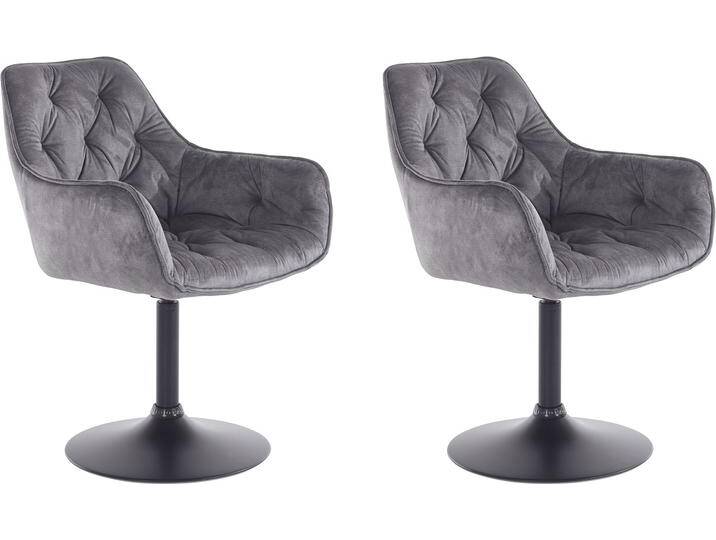 Esszimmerstuhl HELA BIRTE , grau, B:49cm H:83cm T:62cm, 100% Polyester, Stühle, Esszimmerstuhl Barhocker, Drehfunktion, als Einzelstuhl oder im 2er-Set von Hela-Tische