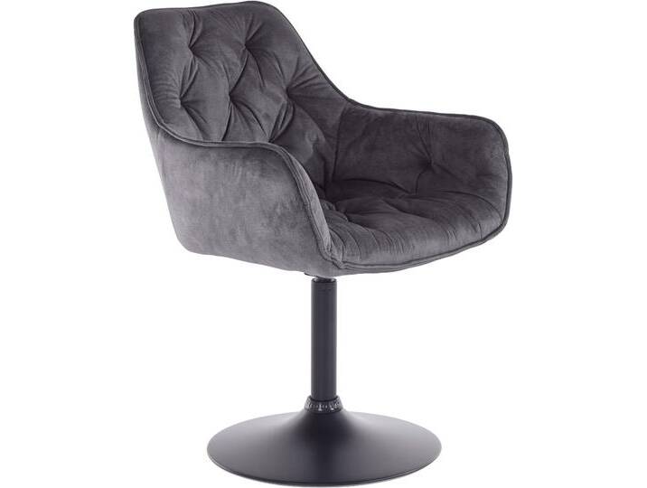 Esszimmerstuhl HELA BIRTE , grau (anthrazit), B:49cm H:83cm T:62cm, 100% Polyester;mit Steppung, Stühle, Barhocker Esszimmerstuhl, Drehfunktion, als Einzelstuhl oder im 2er-Set von Hela-Tische