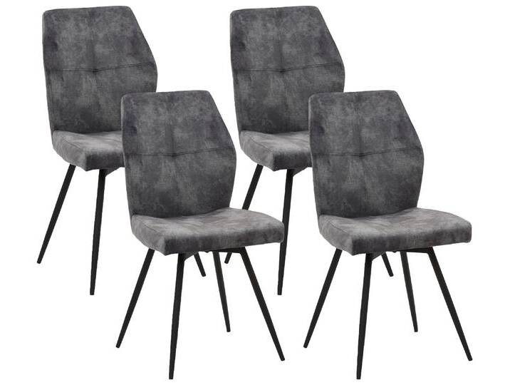 Esszimmerstuhl HELA JANINA , schwarz (vintage anthrazit, schwarz), B:46cm H:89cm T:60cm, 100% Polyester, Stühle, 360 drehbar von Hela-Tische