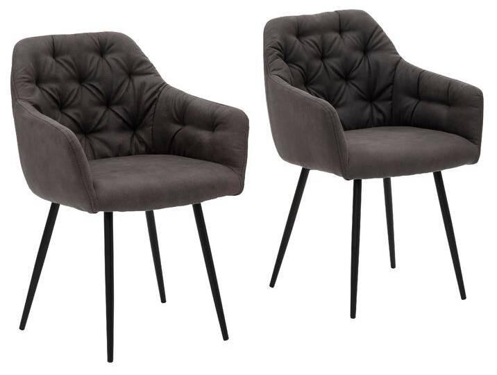 Esszimmerstuhl HELA Kira Schalenstuhl Boho, Bestseller , grau (anthrazit, schwarz), B:55cm H:81cm T:61cm, Metall, Polyester, Stoff, Stühle, Armlehnstuhl Samt oder Microfaser Bezug von Hela-Tische