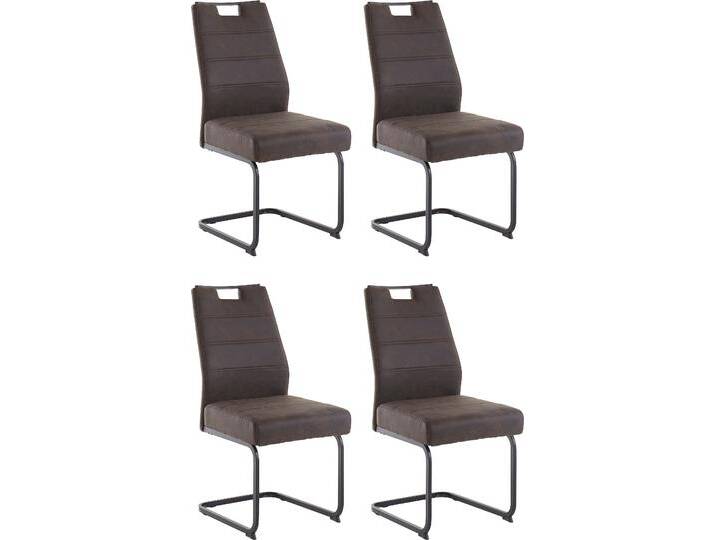 Esszimmerstuhl HELA Lena , grau (vintage anthrazit, schwarz), 4 Stk., Microfaser VINTAGE Lederoptik, Stoff, Stühle, 1, 2 und 4 Stück, mit Federkern Polsterung, Schwingstuhl von Hela-Tische