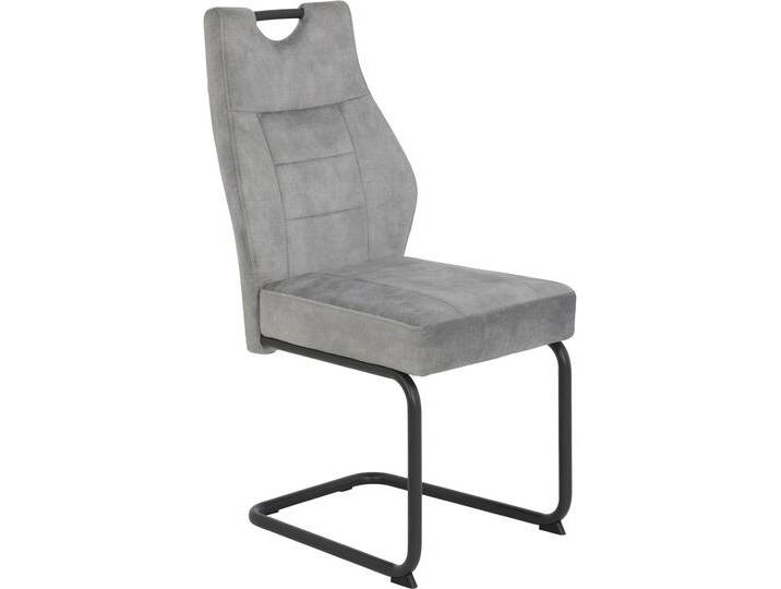 Esszimmerstuhl HELA Linda S Schwingstuhl BESTSELLER , grau (hellgrau, grau), B:47cm H:99cm T:61cm, Metall, Polyester, Stoff, Stühle, mit Taschenfederkern Sitz, mit 140KG belastbar, Freischwinger von Hela-Tische