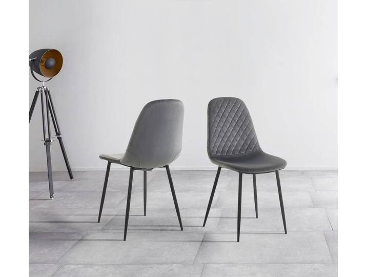 Esszimmerstuhl HELA Sabrina , grau (grau, schwarz), B:58cm H:83cm T:61cm, 100% Polyester, Stühle, 2 und 4 Stück, Küchenstuhl von Hela-Tische