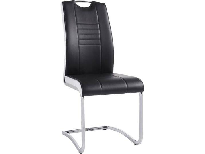 Esszimmerstuhl HELA Tabea Freischwinger BESTSELLER verschiedene Stoffqualitäten , schwarz (schwarz, weiß, silberfarben), B:43cm H:99cm T:61cm, 97% Polyurethan 3% Baumwolle, Stühle, 2 oder 4 Stück, Schwingstuhl, Microfaser Vintage oder Kunstleder von Hela-Tische