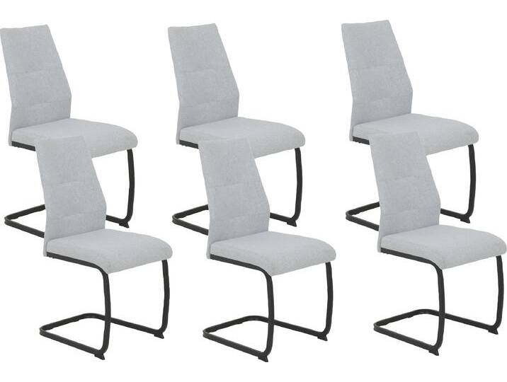 Freischwinger HELA Ariana, Esszimmerstuhl , grau (hellgrau, schwarz), B:43cm H:93cm T:59cm, 100% Polyester, Stühle, Zertifizierter Waterfree Stoff - sehr Robust, 140 kg belastbar von Hela-Tische