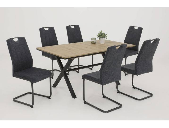 Freischwinger HELA CHRISTINA , grau (anthrazit, grau), B:44cm H:98cm T:61cm, 100% Polyester, Stühle, 1, 2 oder 4 Stück, Schwingstuhl von Hela-Tische