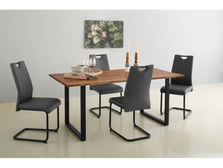 Freischwinger HELA CORA , grau (grau, schwarz), B:44cm T:58cm, 100% Polyester, Stühle, Tragegriff in schwarz von Hela-Tische