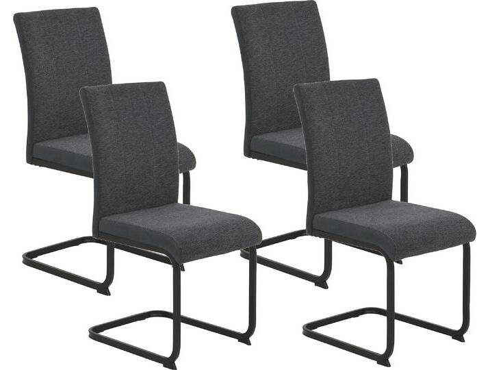 Freischwinger HELA LINN , grau (anthrazit, schwarz), B:43cm H:92cm T:54cm, 100% Polyester, Stühle, Esszimmerstuhl im praktischen 2er oder 4er Set von Hela-Tische