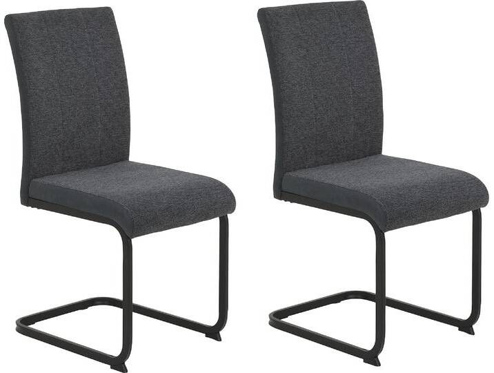 Freischwinger HELA LINN , grau (anthrazit, schwarz), B:43cm H:92cm T:54cm, 100% Polyester, Stühle, Esszimmerstuhl im praktischen 2er oder 4er Set von Hela-Tische