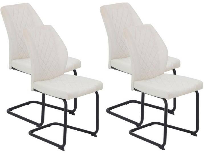 Freischwinger HELA OSLO , beige (beige, schwarz, schwarz), B:47cm H:92cm T:62cm, Metall, Polyester, Stoff, Stühle, Freischwinger,Rautensteppung,Microfaser Samtvelour,140kg belastbar von Hela-Tische