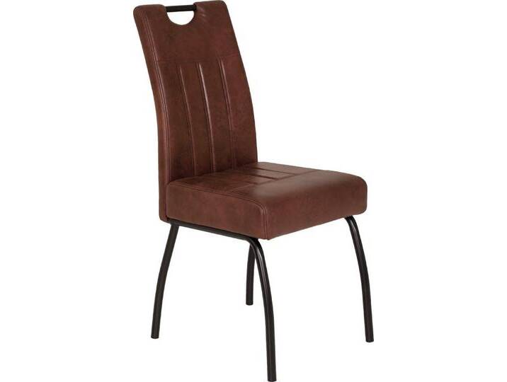 HELA 4-Fußstuhl Beate S (Set), mit komfortablem Federkern Sitz, braun, 4er Set-Vintage Braun von Hela-Tische