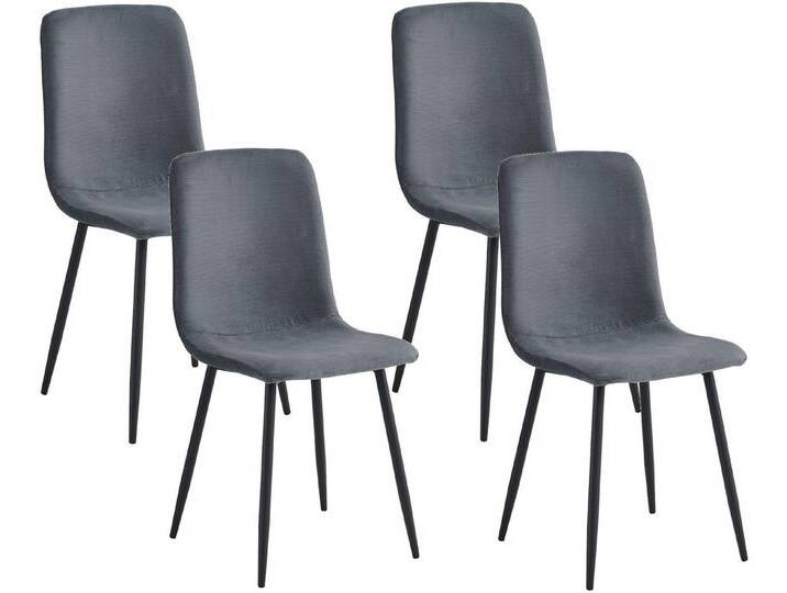 HELA 4-Fußstuhl LEIPZIG (Set, 4 St), 4-Fuß,Rundrohrgestell konisch,Cordoptik,Sitzschale gespolstert, schwarz, 4 St. von Hela-Tische