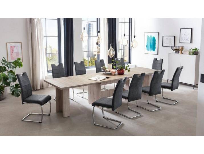HELA Essgruppe Lia, 11tlg. Sitzgruppe, Extra viel Platz, (Set, 11-tlg., 11tlg.-Set, ausziehbar, Esstisch plus 10 Stühle), Ausziebar 160 - 300 cm von Hela-Tische