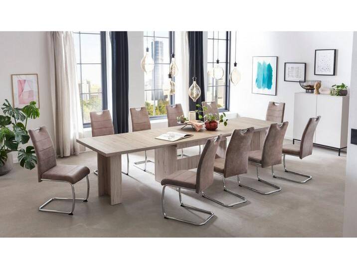 HELA Essgruppe Lia, 11tlg. Sitzgruppe, Extra viel Platz, (Set, 11-tlg., 11tlg.-Set, ausziehbar, Esstisch plus 10 Stühle), Ausziebar 160 - 300 cm von Hela-Tische
