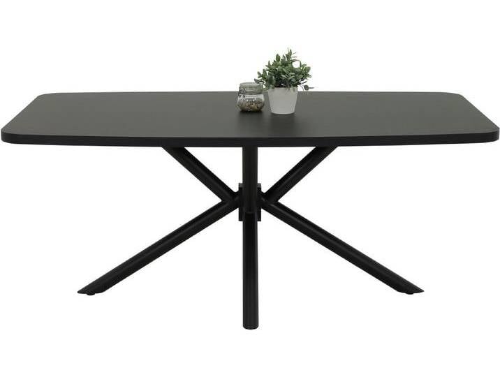HELA Esstisch JANA (1-St), ABS-Kante, Melamin, bootsförmig, aufgedoppelt, Breite 180 cm, schwarz von Hela-Tische