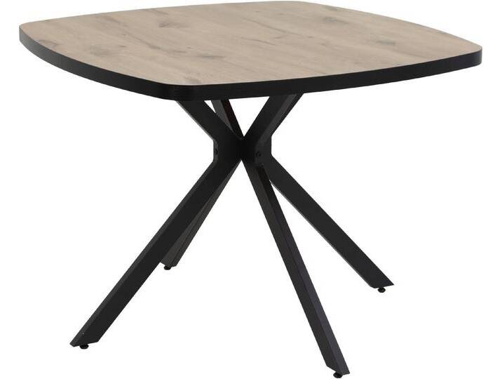 HELA Esstisch ROTTERDAM (1-St), ABS-Kante,Melamin,4-Fuß,quadratisch,Platte fest,Holzwerkstoff, braun schwarz von Hela-Tische