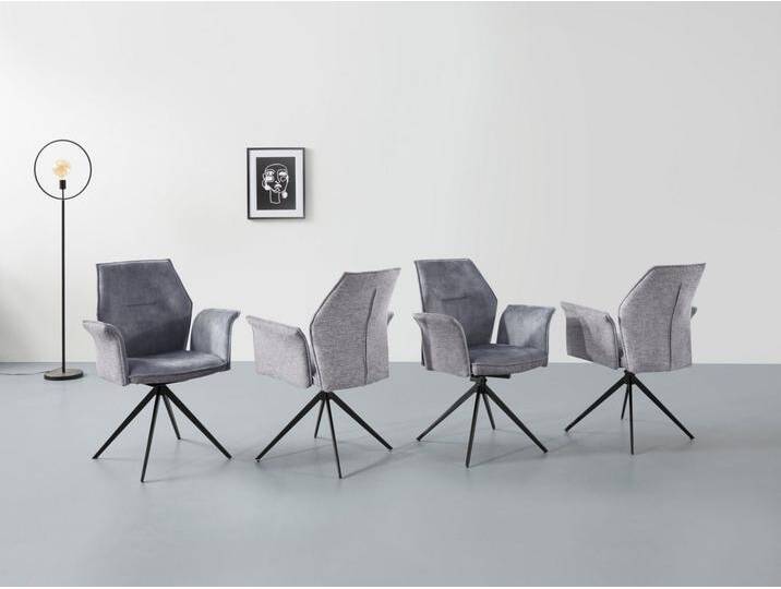 HELA Esszimmersessel SUSANNE (Set), Esszimmerstuhl, Drehstuhl, 1 oder 4 Stück, grau, 4 Stück von Hela-Tische