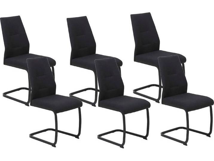 HELA Freischwinger Ariana, Esszimmerstuhl (Set, 6 St), Zertifizierter Waterfree Stoff - sehr Robust, 140 kg belastbar, schwarz, 6 St., Schwarz von Hela-Tische