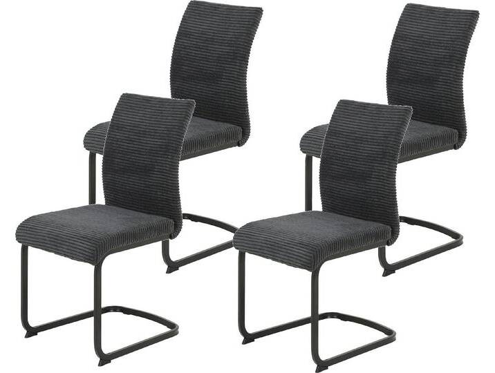 HELA Freischwinger FABIA (Set, 4 St), 120 Kg belastbar, Stoff in Breitcord, 2er und 4er Set, grau, 4 St., Anthrazit von Hela-Tische