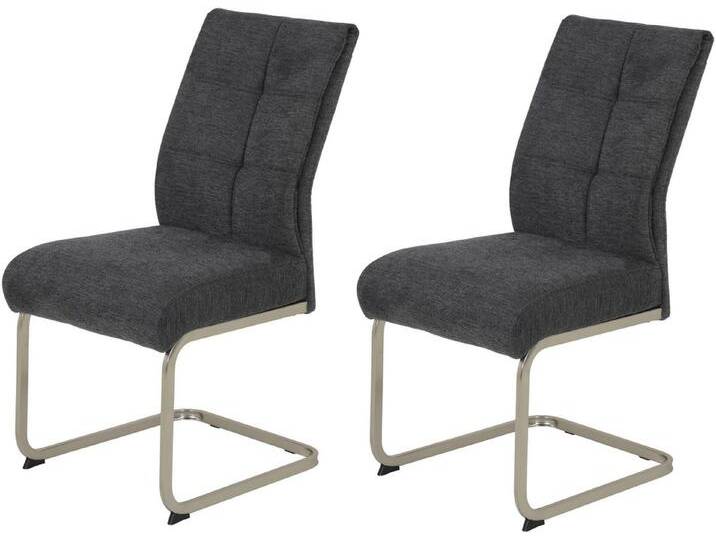 HELA Freischwinger Ines (Set, 2 St), bequeme Sitzbreite und Federkern Polsterung, schwarz, Anthrazit von Hela-Tische