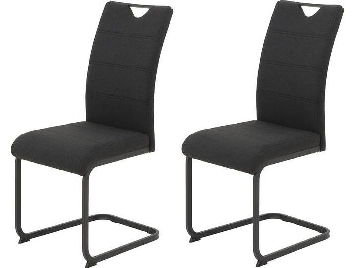 HELA Freischwinger MARS Esszimmerstuhl BESTSELLER (Set, 2 St), robuster Bezug, 120 Kg Belastbarkeit, 2er und 4er Set, 2 St., Anthrazit von Hela-Tische