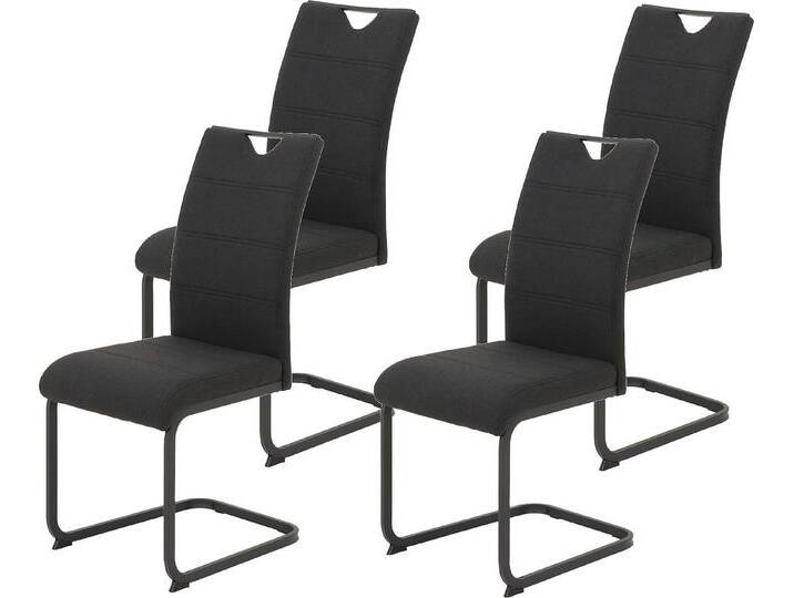 HELA Freischwinger MARS Esszimmerstuhl BESTSELLER (Set, 4 St), robuster Bezug, 120 Kg Belastbarkeit, 2er und 4er Set, 4 St., Anthrazit von Hela-Tische