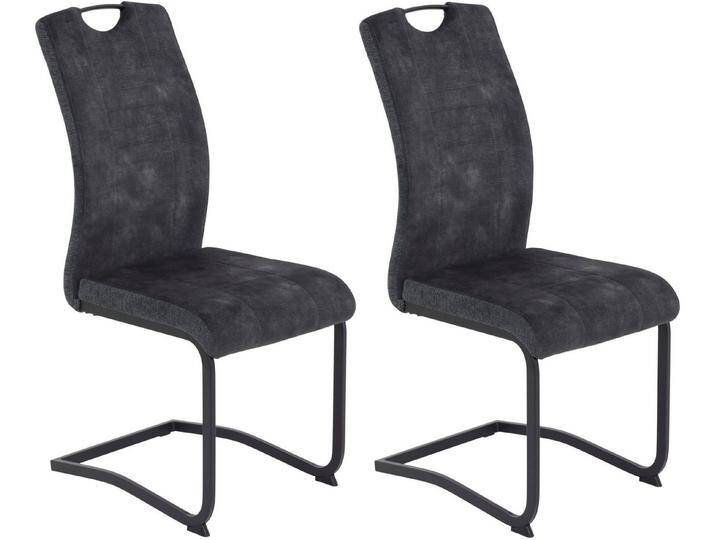 HELA Freischwinger RIGA (Set, 2 St), Freischwinger,Vierkantrohrgestell,mit Griff,Stoffkombination, schwarz, 2 St. von Hela-Tische
