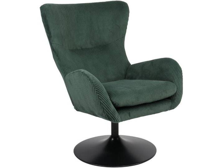 HELA Loungesessel SAMOS (1-St), Sessel;drehbar;Trompetengestell;Microfaser Breitcord;Armlehnen, grün von Hela-Tische