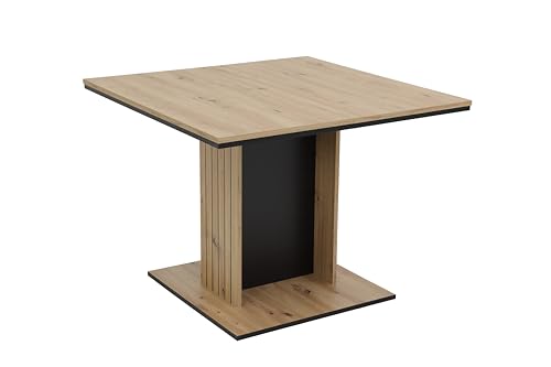 Hela Tische, quadratischer Esstisch Raul, Dekor Artisan, Synchron-Ausziehbar, Säulenfuß Akustikpanel, 100-140x100cm Hela Tische, quadratischer Esstisch Raul, Dekor Artisan, Synchron-Ausziehbar, Säulenfuß Akustikpanel, 100-140x100cm von Hela Tische