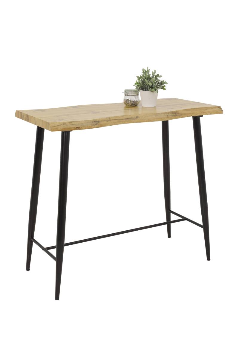 Bartisch  in Wildeiche/schwarz m. Baumkante von Hela