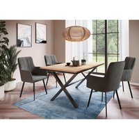 Essgruppe Karina Eiche anthrazit Microfaser B/H/T: ca. 200x76x90 cm von Hela