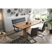 Essgruppe Luise I Eiche anthrazit Microfaser B/H/T: ca. 160x76x80 cm von Hela