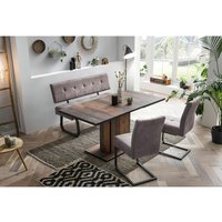 Essgruppe Luise II grau Microfaser B/H/T: ca. 160x76x80 cm von Hela