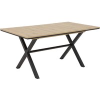 Esstisch KARINA Eiche Artisan Nachbildung schwarz pulverbeschichtet B/H/T: ca. 160x76x90 cm von Hela