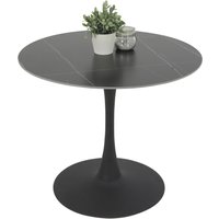 Esstisch Paola II Marmoroptik schwarz anthrazit H/D: ca. 75x90 cm von Hela