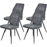 HELA 4-Fußstuhl "ALLY" (Set) 4 Stk.4-Fuß, 360 drehbar, gepolstert, Vintage Velvet mit Steppnähten von Hela