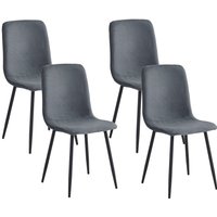 HELA 4-Fußstuhl "LEIPZIG" (Set) 4 Stk.4-Fuß,Rundrohrgestell konisch,Cordoptik,Sitzschale gespolstert von Hela