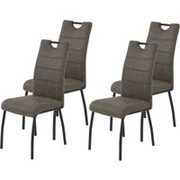 HELA 4-Fußstuhl "PETRA" (Set) 4 Stk.Vierfußstuhl; Vintage Optik; mit Griff; Rundrohrgestell von Hela