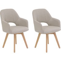 HELA 4-Fußstuhl "STADE", (Set), 2 St., Microfaser-Webstoff, 360 drehbar,Massivholz 4-Fuß,Armlehnen,Ausschnitt im Rücken von Hela
