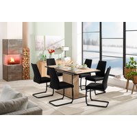 HELA Essgruppe "Ariana", (Set, 7 tlg., 1 Tisch / 6 Stühle), ausziehbar 120 -160 cm, Bezug Struktur waterfree oder Webstoff von Hela