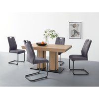 HELA Essgruppe "Agnes Esstisch ausziehbar, Tisch ausziehbar 140 -220 cm,", (Set, 5 tlg.), Belastbarkeit 140 KG, bequem gepolstert mit Griff von Hela
