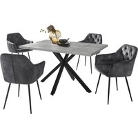 HELA Essgruppe "CLEO Tischgruppe Bestseller", (Set, 5 tlg., 1 Tisch / 4 Stühle), Schalenstühle Tisch Wohnzimmer Esszimmer von Hela