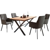 HELA Essgruppe "Karina", (Set, 5 tlg.), Ausziehbar 160 - 200 cm, Sessel 360 drehbar von Hela