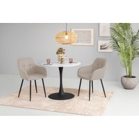 HELA Essgruppe "MOSEL" 3 Stk. tlg. Tisch 90x75 cm, Platte rund, gesinterter Stein, Armlehnenstuhl HELA Essgruppe "MOSEL" 3 Stk. tlg. Tisch 90x75 cm, Platte rund, gesinterter Stein, Armlehnenstuhl von Hela