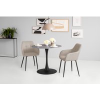 HELA Essgruppe "MOSEL" 3 Stk. tlg. Tisch 90x75 cm, Platte rund, gesinterter Stein, Armlehnenstuhl HELA Essgruppe "MOSEL" 3 Stk. tlg. Tisch 90x75 cm, Platte rund, gesinterter Stein, Armlehnenstuhl von Hela