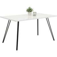 HELA Esstisch "JENN" 1 Stk. tlg. Hochglanz Weiß lackiert; Tischplatte fest; Gestell V-förmig HELA Esstisch "JENN" 1 Stk. tlg. Hochglanz Weiß lackiert; Tischplatte fest; Gestell V-förmig von Hela